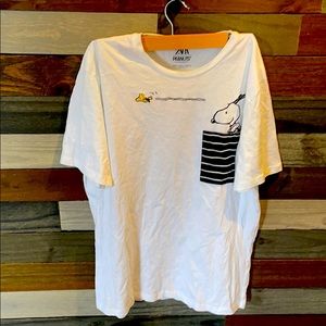 Zara x peanuts tshirt snoopy (white)